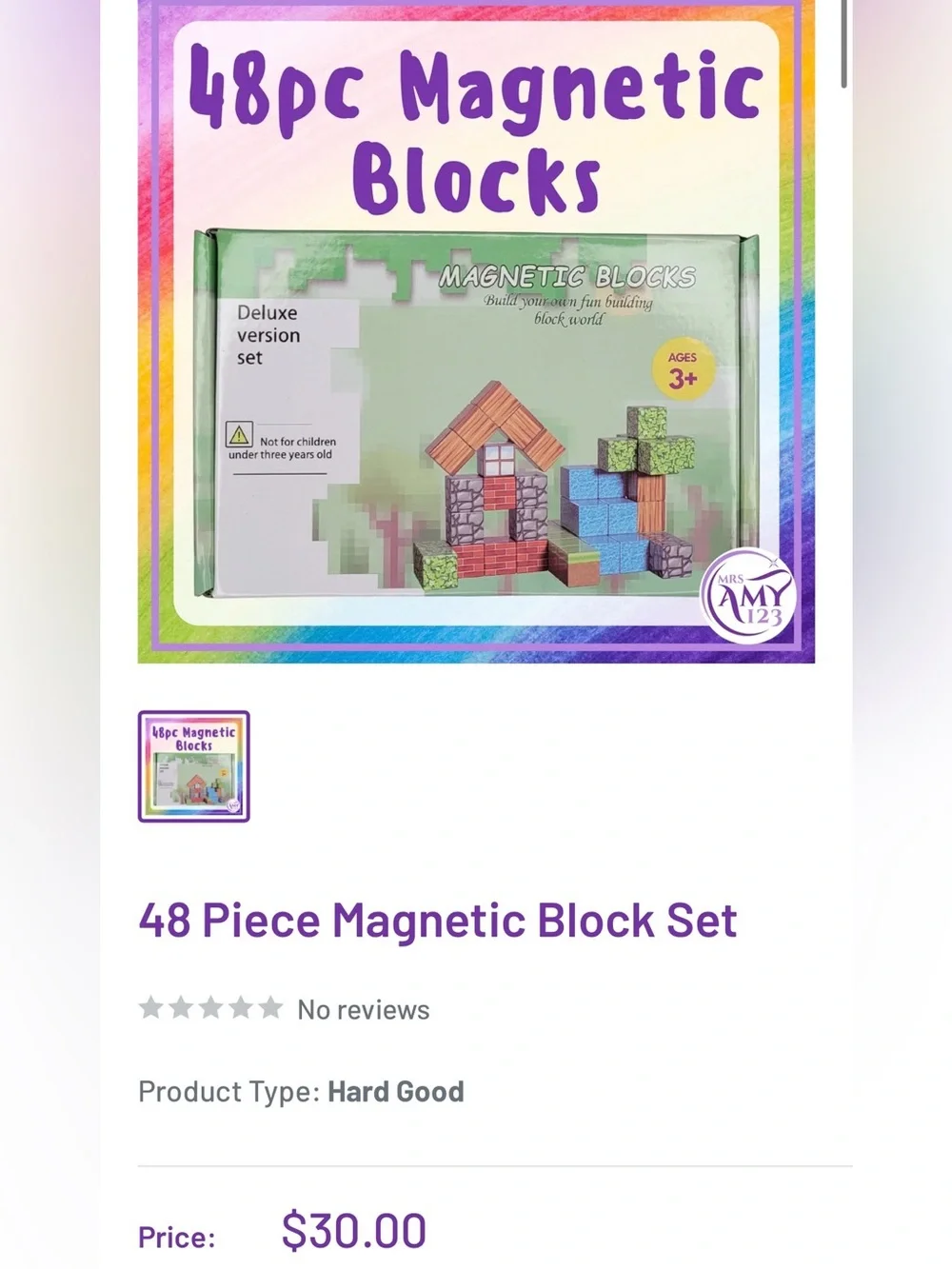 Magnetic Blocks 48-Piece Kids Building Set - Green
